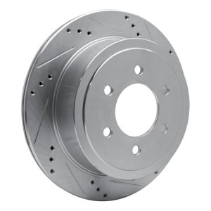 Ford F-150 Brake Rotor (1) - Rear Right - R1 Concepts - R1 Drilled & Slotted - Silver - `04-`11